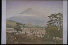 Mt. Fuji seen from Iwabuchi,Tokaido Road