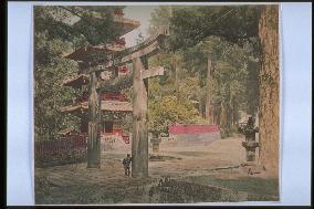 Ichino-torii (the first gate) and the five-story pagoda,Toshogu Shrine,Nikko