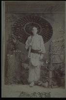 A sailor of the Glafton in yukata,holding a fan