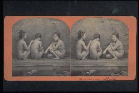 Women taking a bath
