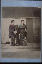 Women holding kotos and shamisens