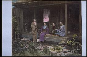 Women relaxing on a veranda