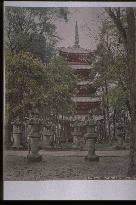 A five-story pagoda at Tennoji Temple,Ueno