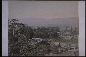 The city of Kyoto seen from a hill