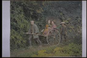 Women on jinrikishas