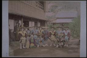 Samurai warriors in travelling attire