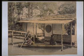 A teahouse and a leisure boat,Shimogamo,Kyoto