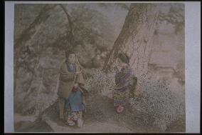 A girl and women smoking