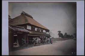 A teahouse and a jinrikisha,Tokaido Road