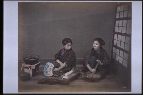 Women preparing for a meal