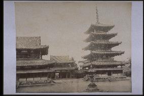 Horyuji Temple and the five-story pagoda