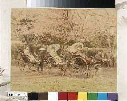 Women on jinrikishas