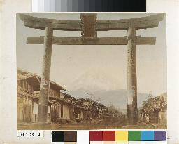 The Big Torii Gate at the Starting Point of a Trail up Mt. Fuji