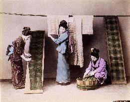 Women washing clothes
