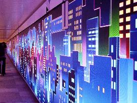 LED display at passage of JR Shinjuku Station