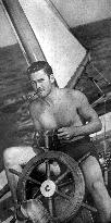 ERROL FLYNN ON HIS YACHT   (early 1940's) PICTURE FROM THE R