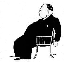 ALFRED HITCHCOCK CARICATURE BY GERARD YOUNG FROM THE RONALD