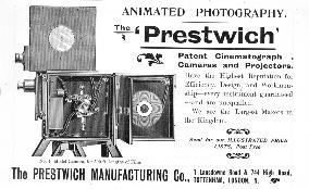 A 1901 ADVERTISEMENT FOR THE PRESTWICH NUMBER 4 CAMERA AS US