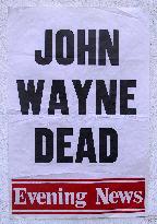 NEWSBILL ANNOUNCING THE DEATH OF JOHN WAYNE (DIED: 11TH JUNE