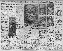 JOHN WAYNE  OBITUARY