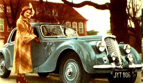 Actor VALERIE HOBSON with her Riley, 16 horsepower saloon in