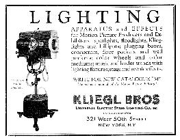 ADVERTISEMENT FOR KLIEGL STUDIO LIGHTS   1925 Many books abo