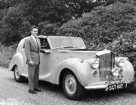 RICHARD TODD WITH HIS BENTLEY CALLED 'BELINDA BLUE EYES'