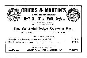 AN ADVERTISEMENT FOR CRICKS AND MARTIN A WELL-KNOWN EARLY CI