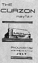 THE CURZON, MAYFAIR  programme cover 1937