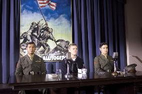 (Left to right)  Ira Hayes (ADAM BEACH), John 'Doc' Bradley