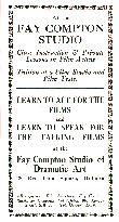 ACTING AND SPEECH TUITION FOR THE TALKIES IN 1928