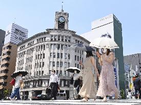 Hot temperatures in Tokyo