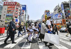 Hot temperatures in Tokyo