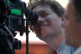 Director Kevin Macdonald on the set of THE LAST KING OF SCOT