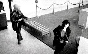 Donald DeFreeze and Patty Hearst leaving the Hibernia Bank i