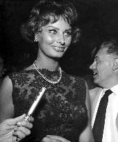 SOPHIA LOREN  Italian Actress, circa mid 1950s with Producer