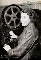 WOMAN PROJECTIONIST  Mrs Florence Gristwood working in the p