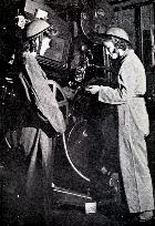 WOMEN PROJECTIONISTS during World War II. Seen here at the G