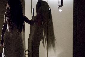 Pictured: Kayako (TAKAKO FUJI) is lurking in the corridors o