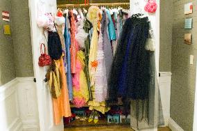 27DKS-011    A closet full of bridesmaid dresses takes cente