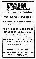 Advertisement from 1906 for films offered by the firm of ROB