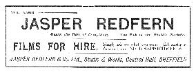 A 1908 advertisement for JASPER REDFERN the Sheffield based