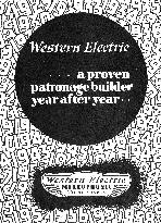 Advertisement for WESTERN ELECTRIC sound system  c1937