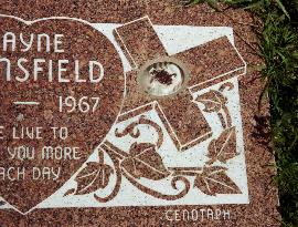 Stone for JAYNE MANSFIELD in the Hollywood Cemetery, Los Ang