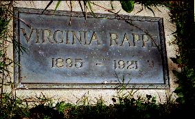 Grave of VIRGINIA RAPPE in The Hollywood Cemetery, Los Angel