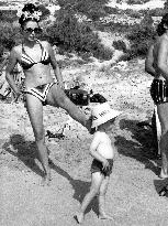 JOAN COLLINS and her son ALEX NEWLEY