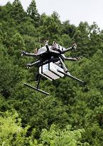 Testing of drone delivery in Yamanashi Pref.