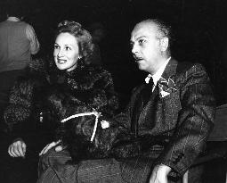 SANDRA GAHLE AND MITCHELL LEISEN ON THE SET OF THE LADY IS W