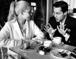 JILL HAWORTH and SAL MINEO during the making of EXODUS