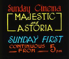 Announcement slide projected on the screen at the cinemas of